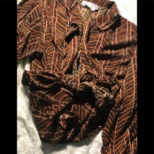 Vintage Brown striped long sleeve shirt